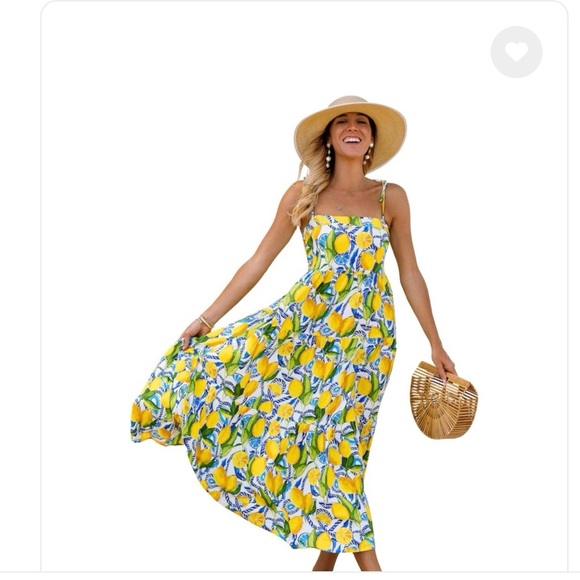 Kenny Flowers Dresses & Skirts - Kenny flowers Amalfi NWT-lemon print resort dress with elastic back